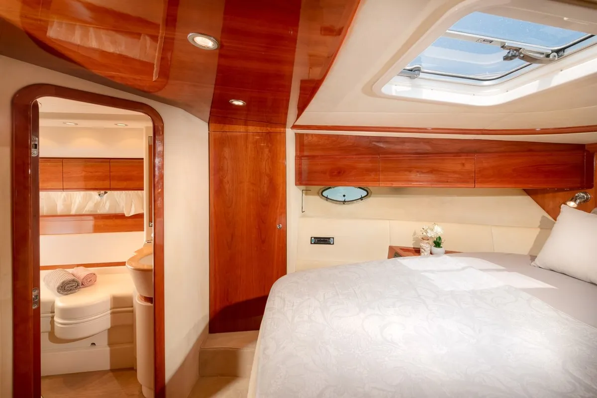 Cabin on Lady Tania, a Dalla Pieta 48 motor yacht at Split, Croatia