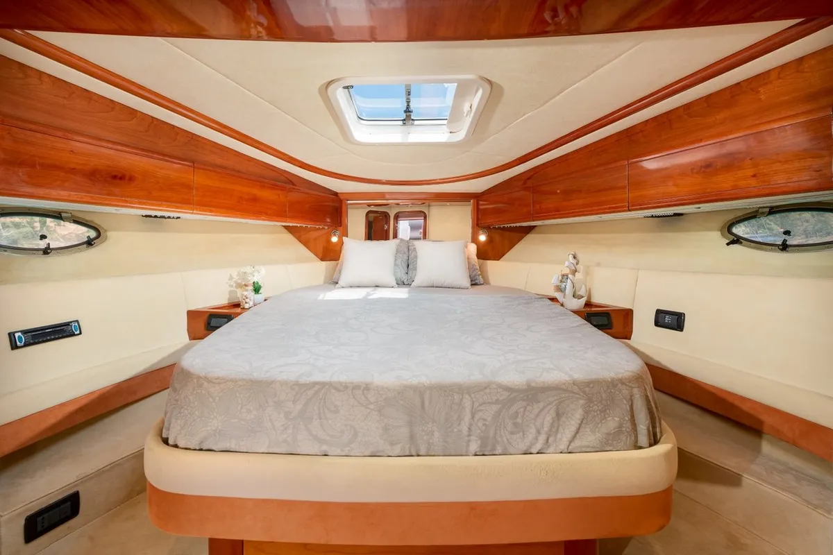 Cabin on Lady Tania, a Dalla Pieta 48 motor yacht at Split, Croatia