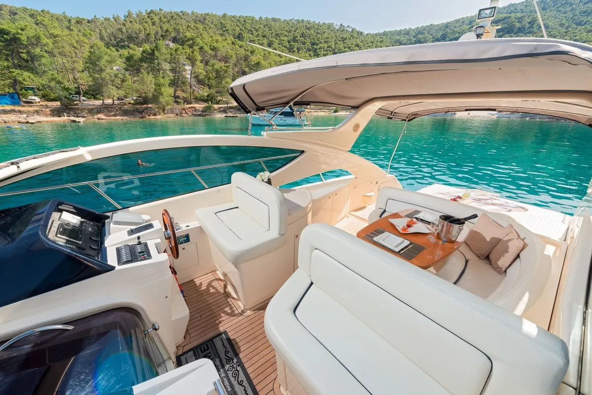Exterior view of Lady Tania, a Dalla Pieta 48 motor yacht at Split, Croatia