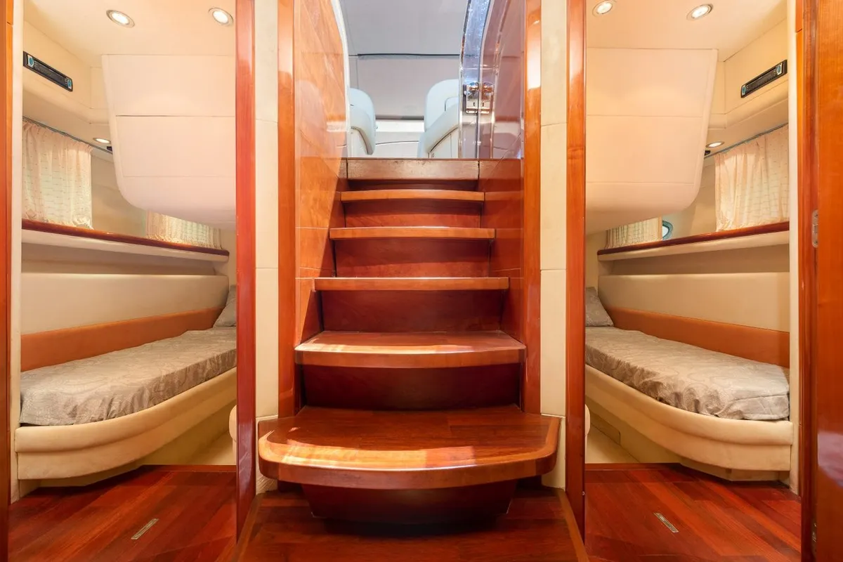 Cabin on Lady Tania, a Dalla Pieta 48 motor yacht at Split, Croatia