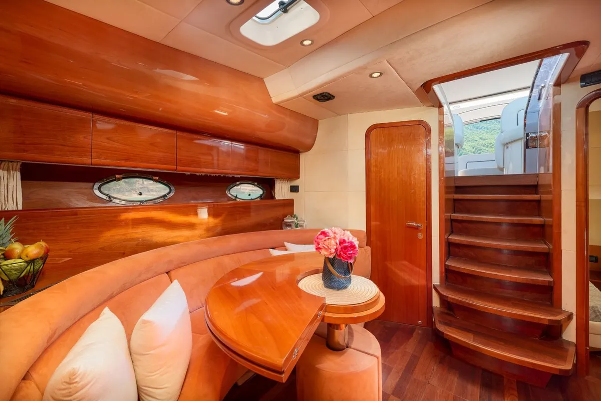 Salon of Lady Tania, a Dalla Pieta 48 motor yacht at Split, Croatia