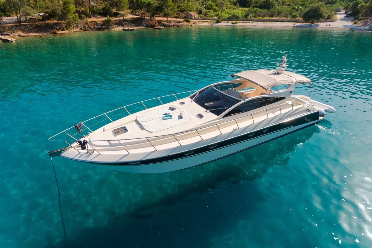 Exterior view of Lady Tania, a Dalla Pieta 48 motor yacht at Split, Croatia