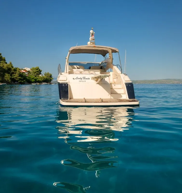 Deck of Lady Tania, a Dalla Pieta 48 motor yacht at Split, Croatia