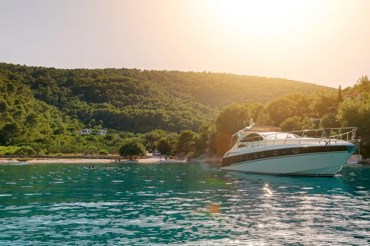 Exterior view of Lady Tania, a Dalla Pieta 48 motor yacht at Split, Croatia