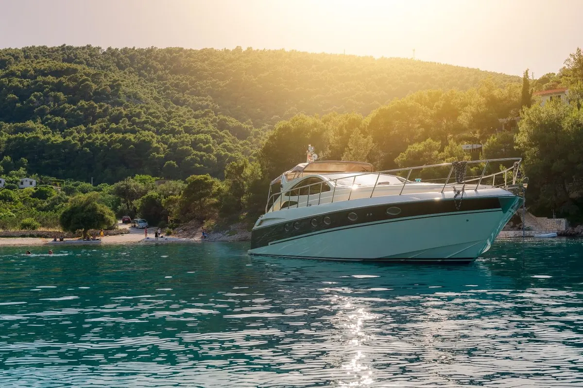 Exterior view of Lady Tania, a Dalla Pieta 48 motor yacht at Split, Croatia