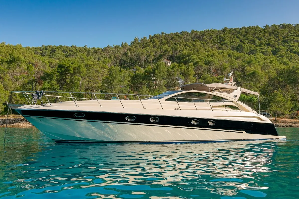 Exterior view of Lady Tania, a Dalla Pieta 48 motor yacht at Split, Croatia