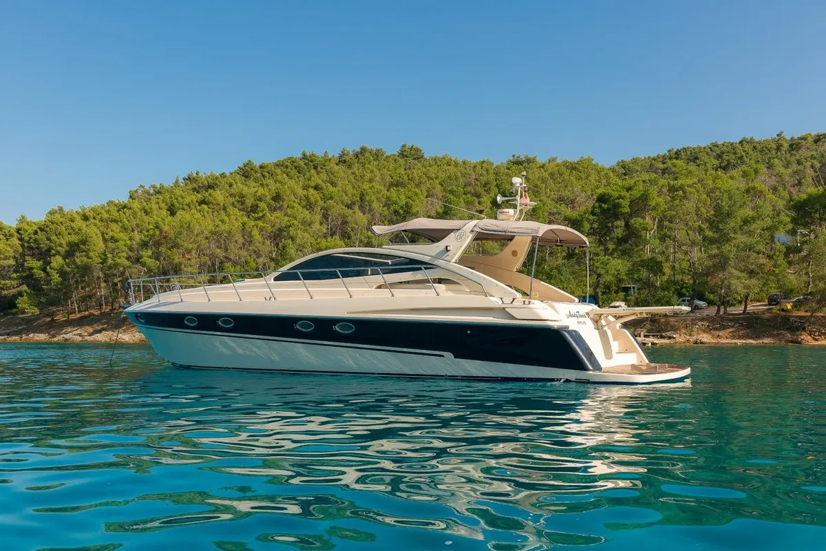 Exterior view of Lady Tania, a Dalla Pieta 48 motor yacht at Split, Croatia