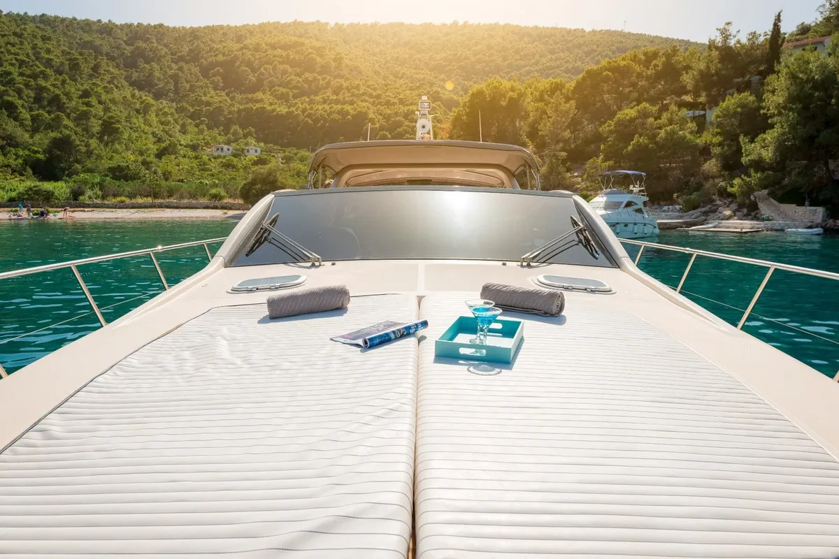 Cockpit of Lady Tania, a Dalla Pieta 48 motor yacht at Split, Croatia