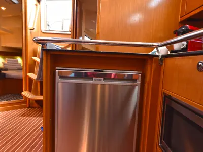 Galley of Nouvelle Vague, a Bavaria Cruiser 45 sailboat at Volos, Greece