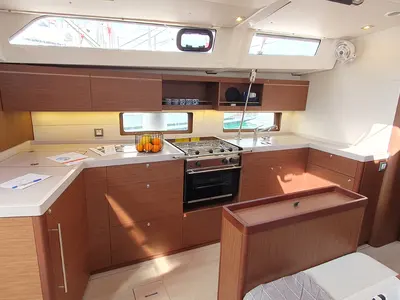 Galley of Dommie, a Beneteau Oceanis 46.1 sailboat at Split, Croatia