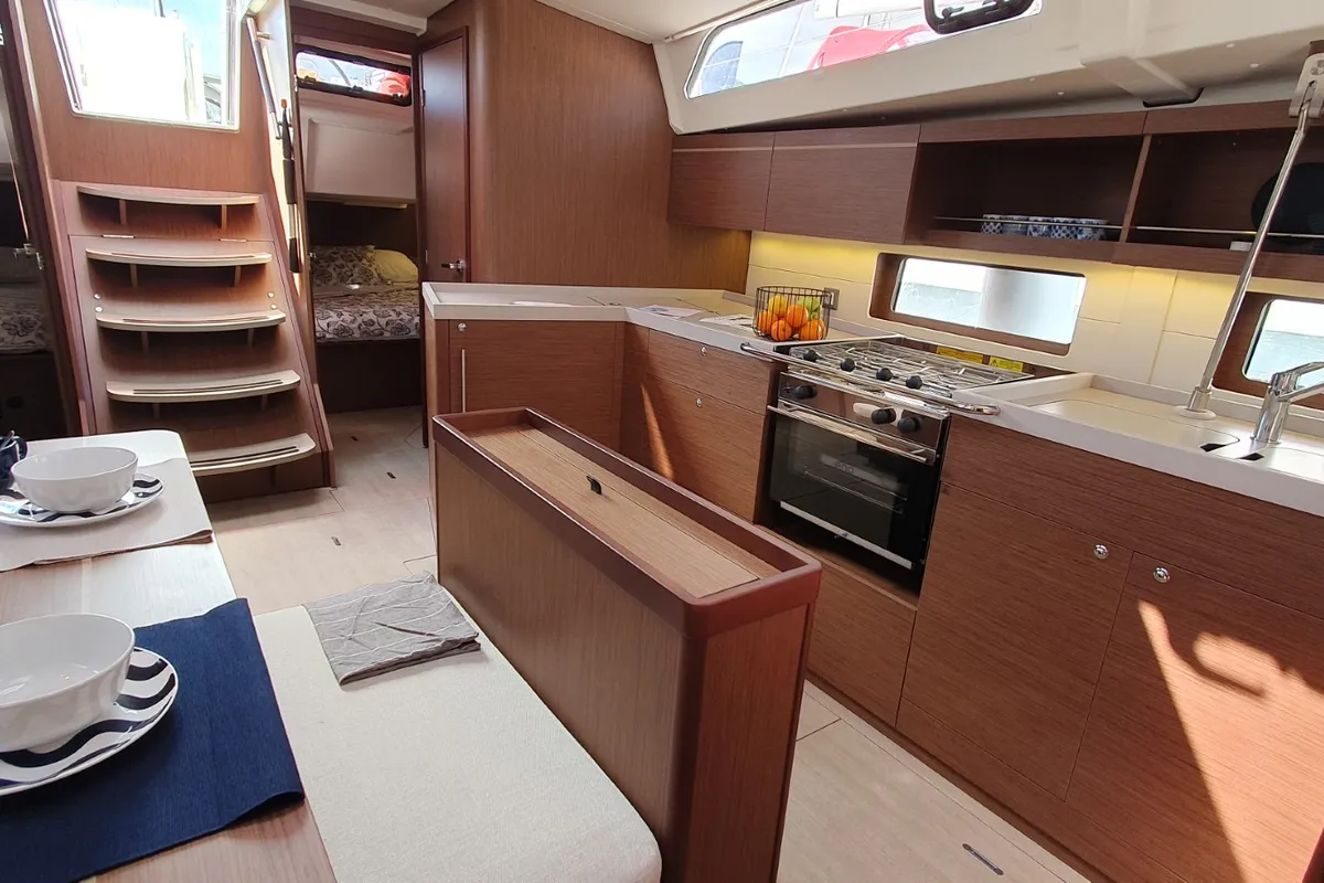 Galley of Dommie, a Beneteau Oceanis 46.1 sailboat at Split, Croatia