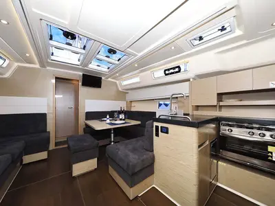 Salon of Adagio, a Hanse 458 sailboat at Split, Croatia