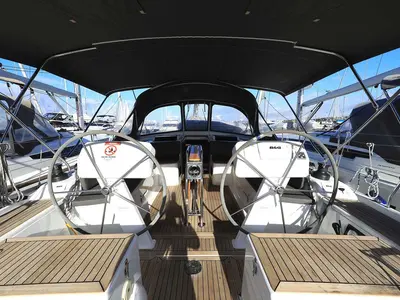 Cockpit of Adagio, a Hanse 458 sailboat at Split, Croatia