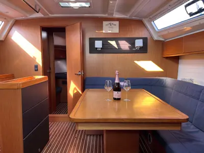 Salon of Sestrica, a Bavaria Cruiser 46 sailboat at Sukošan, Croatia