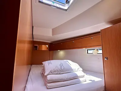 Cabin on Sestrica, a Bavaria Cruiser 46 sailboat at Sukošan, Croatia