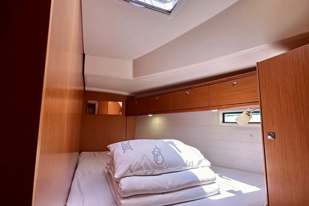 Cabin on Sestrica, a Bavaria Cruiser 46 sailboat at Sukošan, Croatia