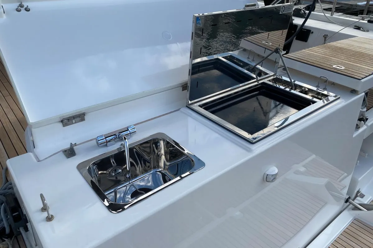 Deck of Liliana Bella, a Dufour 530 sailboat at Chesapeake, United States