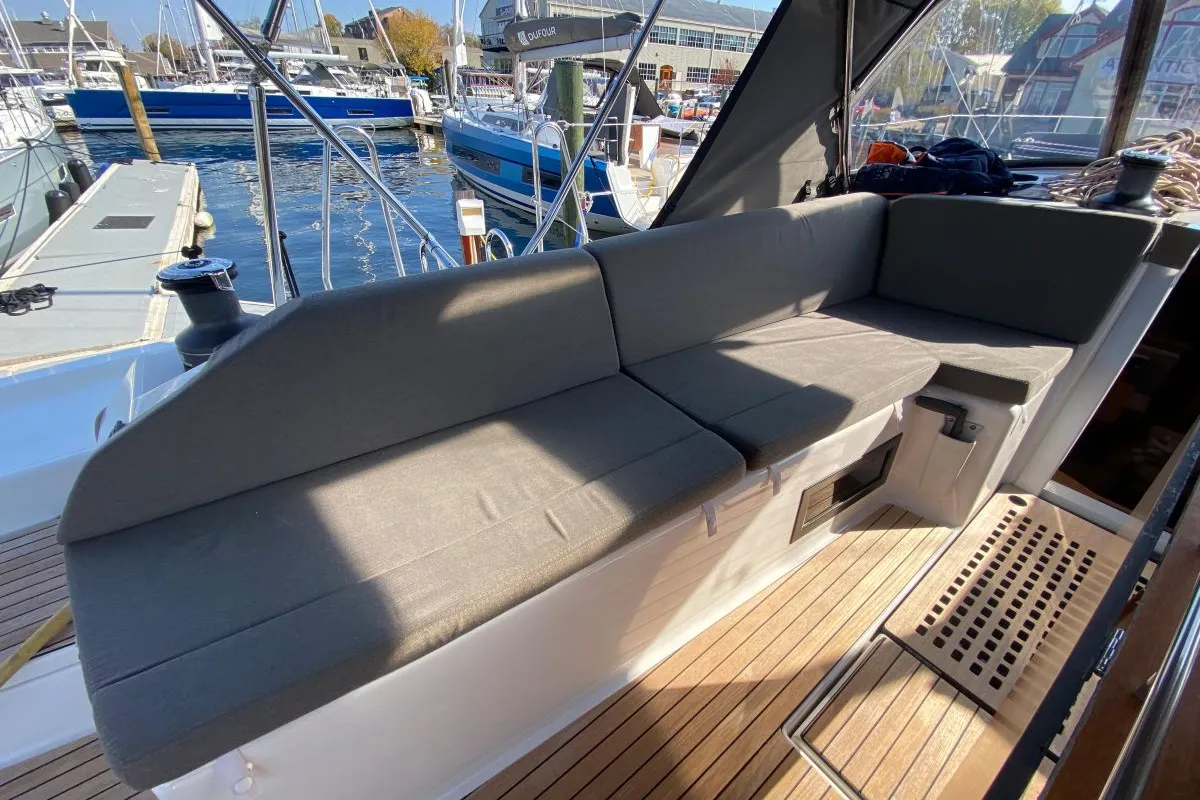Deck of Liliana Bella, a Dufour 530 sailboat at Chesapeake, United States