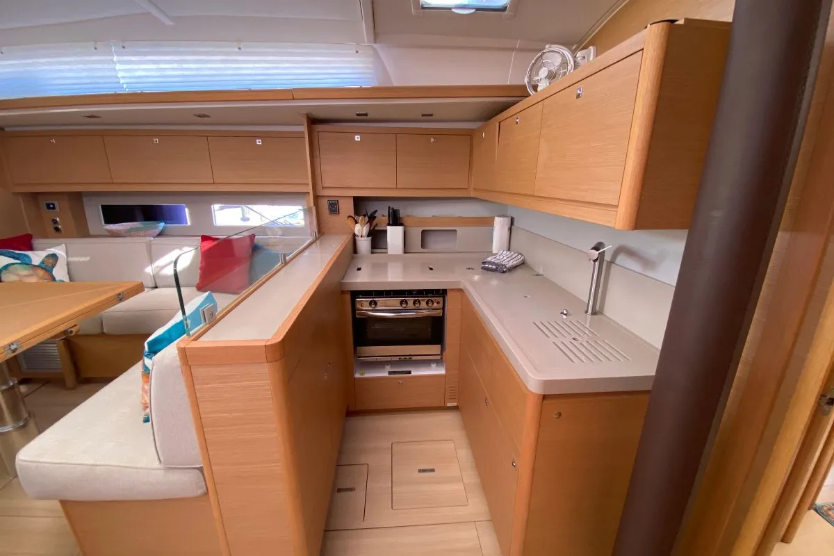 Galley of Liliana Bella, a Dufour 530 sailboat at Chesapeake, United States