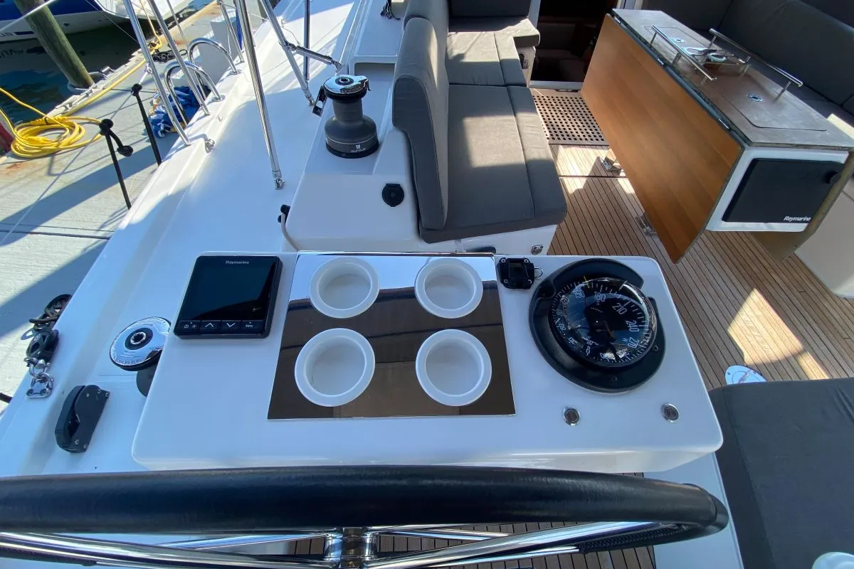 Cockpit of Liliana Bella, a Dufour 530 sailboat at Chesapeake, United States