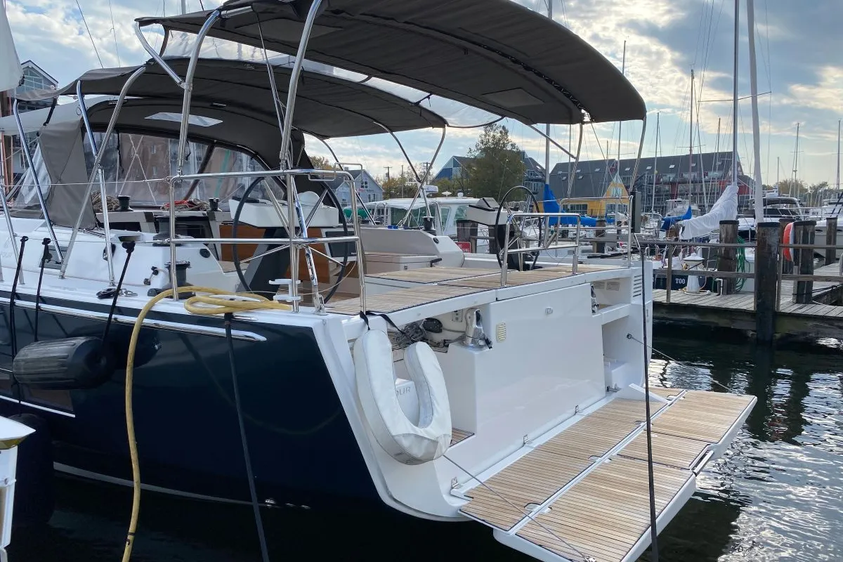 Exterior view of Liliana Bella, a Dufour 530 sailboat at Chesapeake, United States
