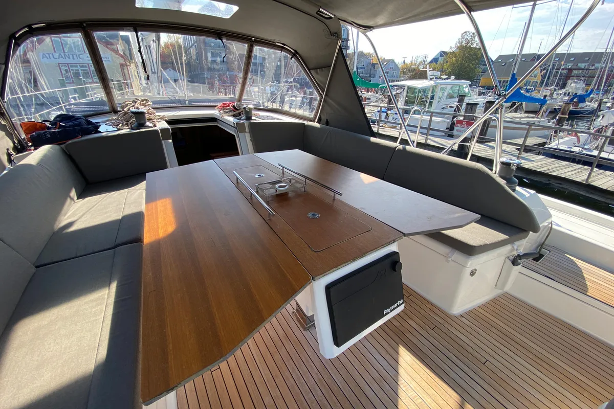 Deck of Liliana Bella, a Dufour 530 sailboat at Chesapeake, United States