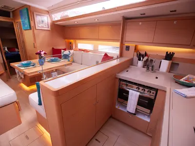 Galley of Liliana Bella, a Dufour 530 sailboat at Chesapeake, United States