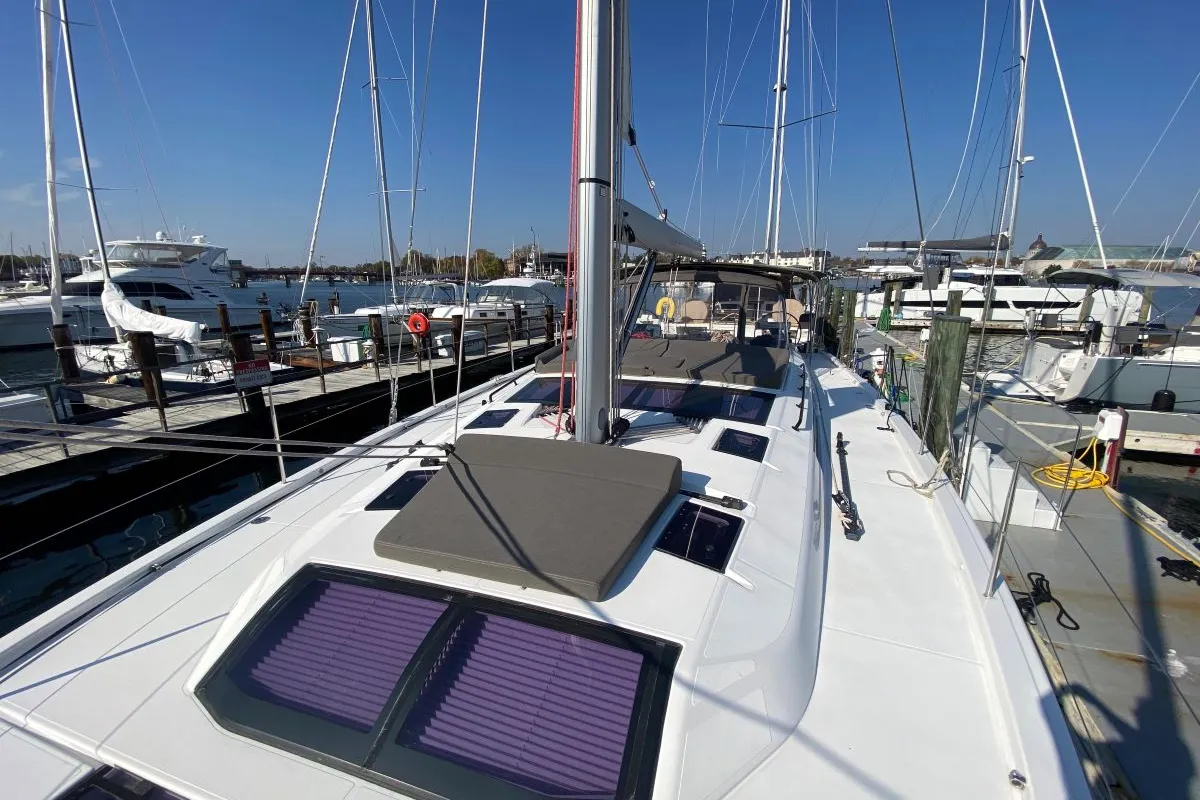 Deck of Liliana Bella, a Dufour 530 sailboat at Chesapeake, United States