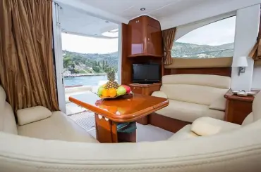 Salon of Franchy, a Jeanneau Prestige 36 motor yacht at Split, Croatia