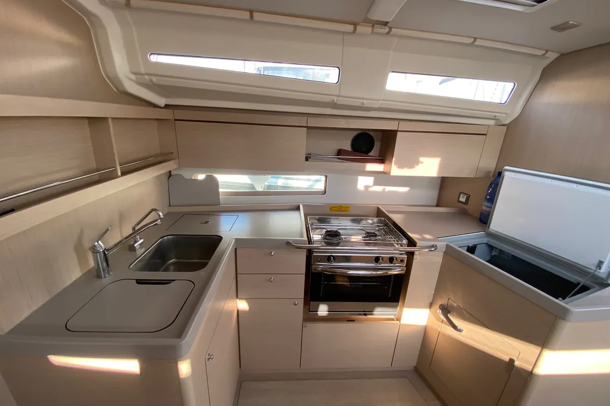 Galley of La Mer, a Beneteau Oceanis 40.1 sailboat at Athens, Greece