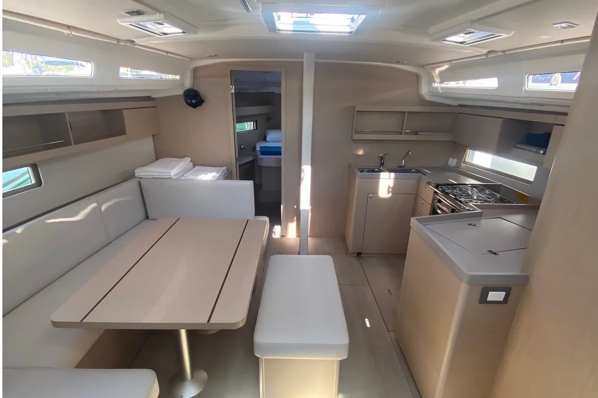 Salon of La Mer, a Beneteau Oceanis 40.1 sailboat at Athens, Greece