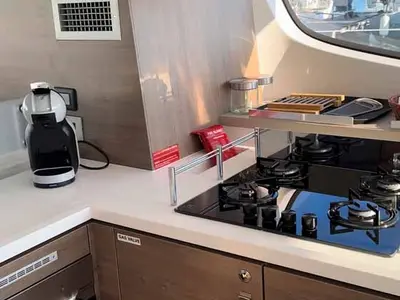 Galley of Sunny, a Bali 4.6 catamaran at Grad Trogir, Croatia