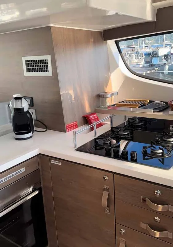 Galley of Sunny, a Bali 4.6 catamaran at Grad Trogir, Croatia