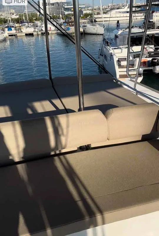 Deck of Sunny, a Bali 4.6 catamaran at Grad Trogir, Croatia