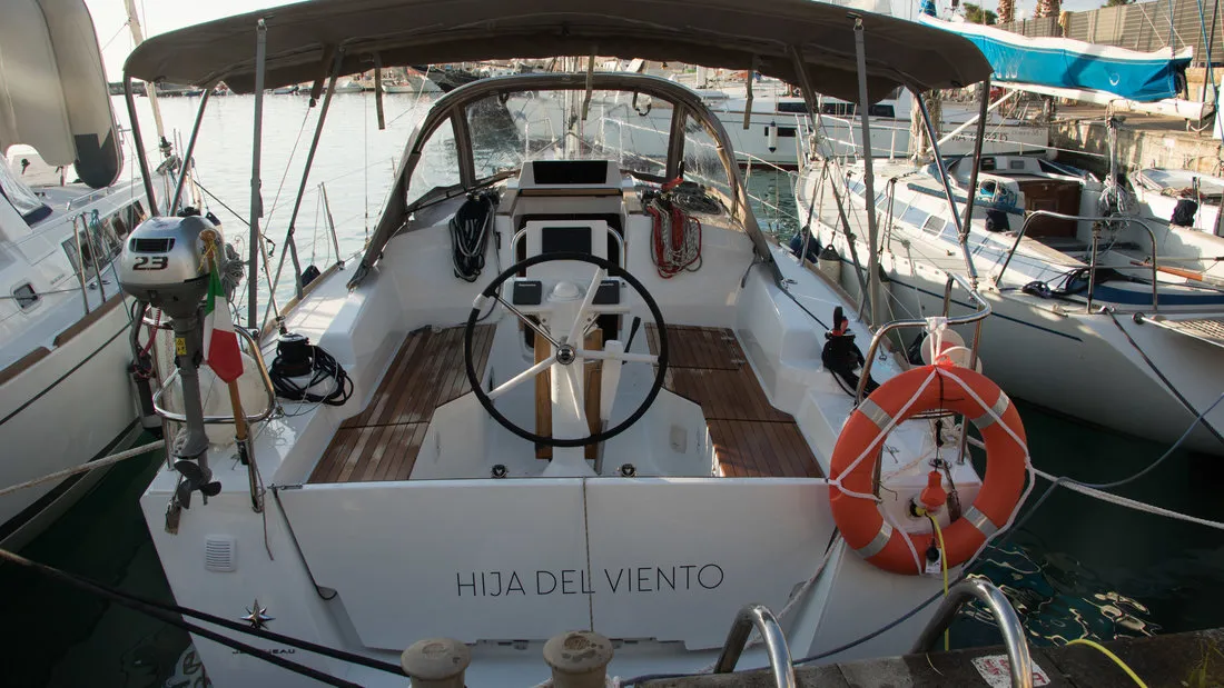 Hija del Viento, a Jeanneau Sun Odyssey 319 sailboat at Palermo, Italy