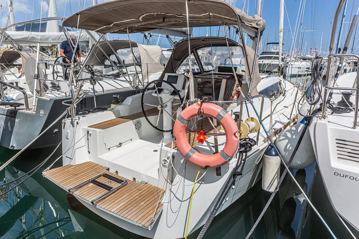 Hija del Viento, a Jeanneau Sun Odyssey 319 sailboat at Palermo, Italy