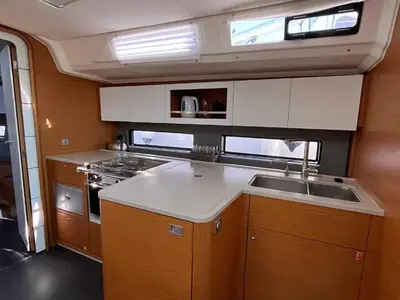 Galley of Inspire II, a Dufour 41 Performance sailboat at Grad Biograd na Moru, Croatia