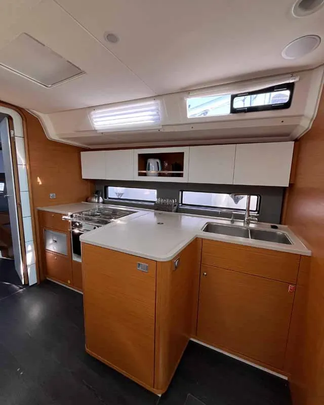 Galley of Inspire II, a Dufour 41 Performance sailboat at Grad Biograd na Moru, Croatia