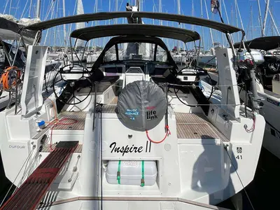 Cockpit of Inspire II, a Dufour 41 Performance sailboat at Grad Biograd na Moru, Croatia
