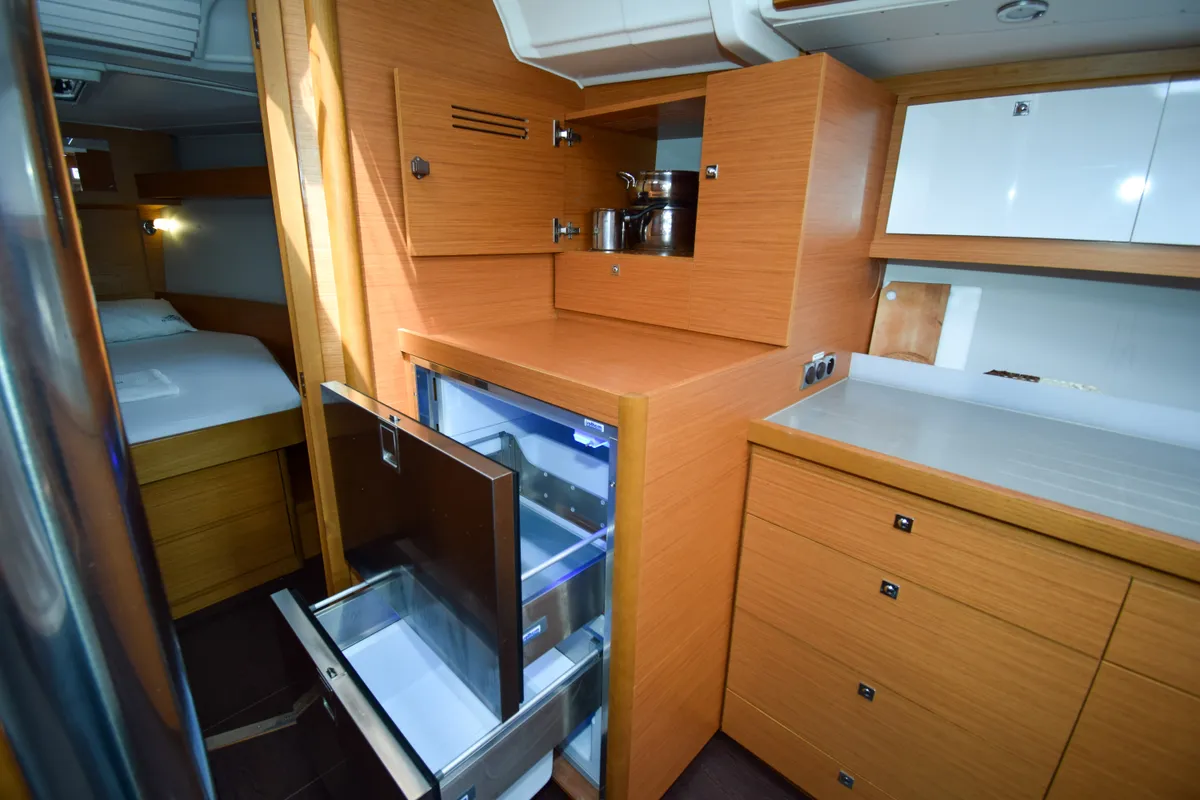 Galley of Ida 1, a Dufour 430 sailboat at Marmaris, Turkey