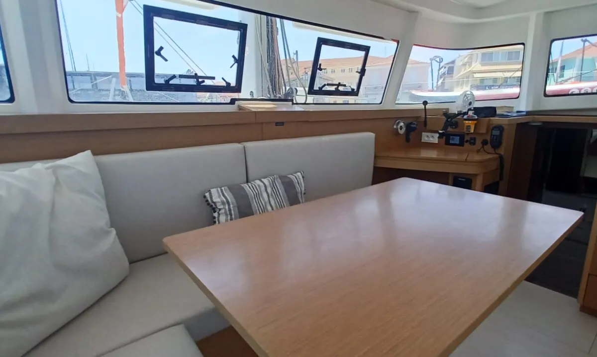 Salon of Axieros II, a Excess 11 catamaran at Municipal Unit of Lefkada, Greece