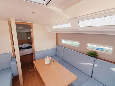 Salon of Kalumina, a Jeanneau Sun Odyssey 410 sailboat at Murter, Croatia