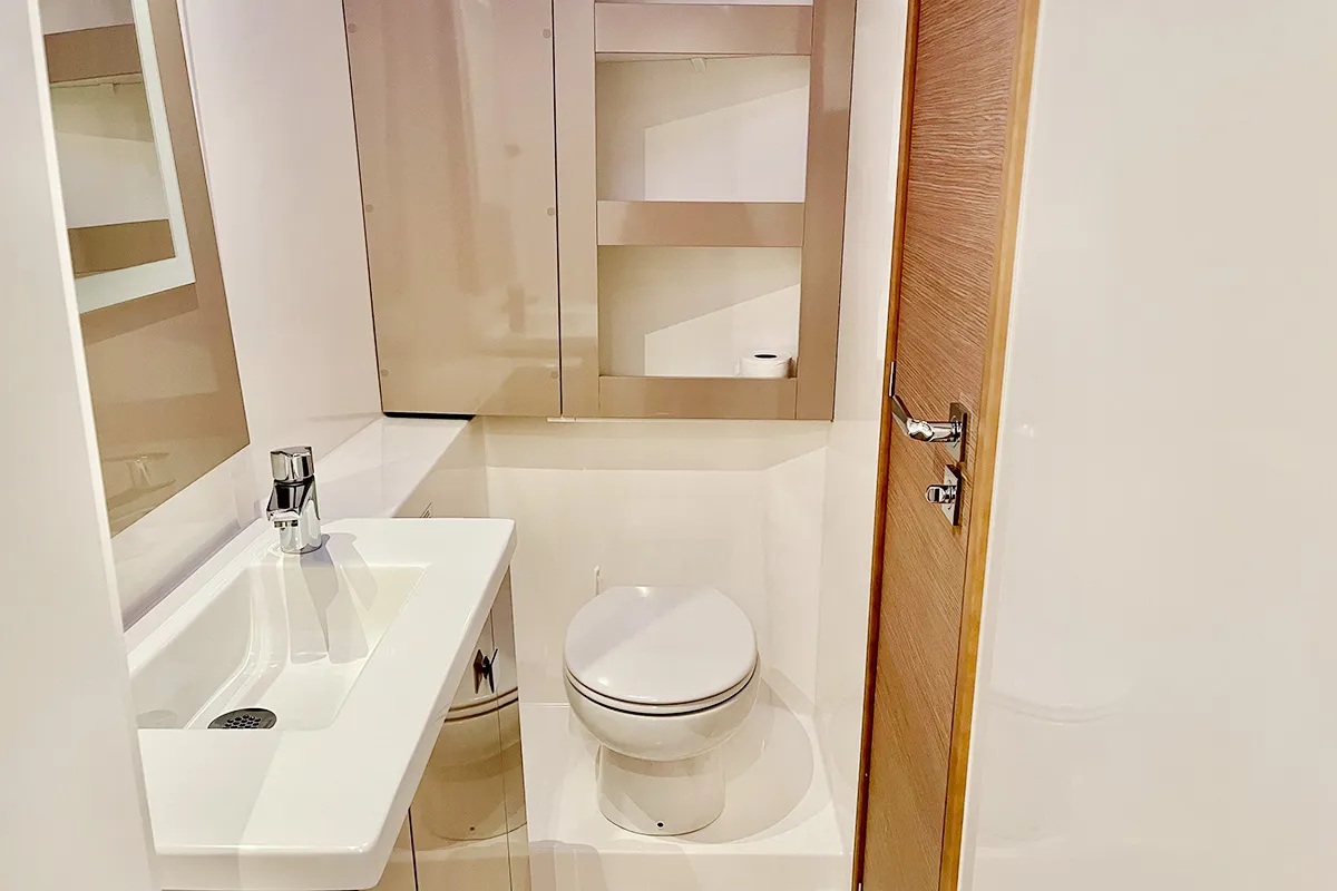 Barnacle, a Fountaine Pajot Isla 40 catamaran at Roche Caiman, Seychelles