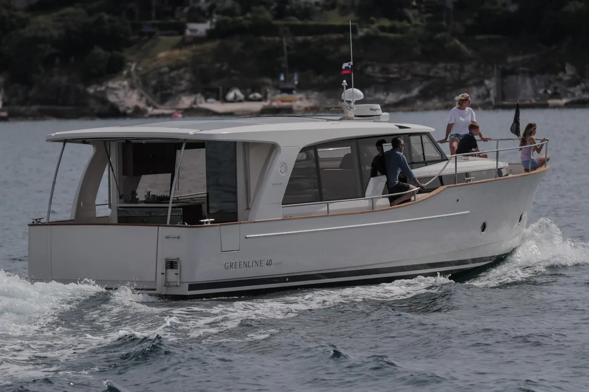 Exterior view of Citadel, a Greenline 40 motor yacht at Pula, Croatia