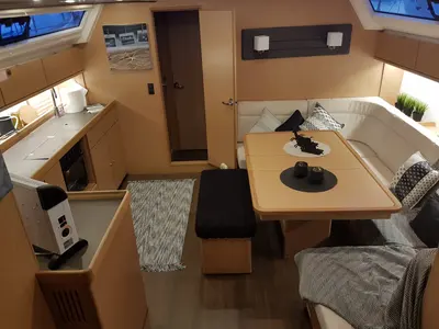 Salon of no name, a Bavaria 46 sailboat at Municipal Unit of Lefkada, Greece