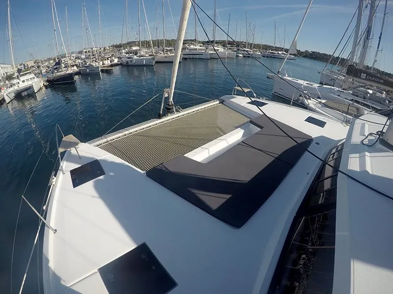 Galley of Imagine, a Fountaine Pajot Astrea 42 catamaran at Grad Šibenik, Croatia