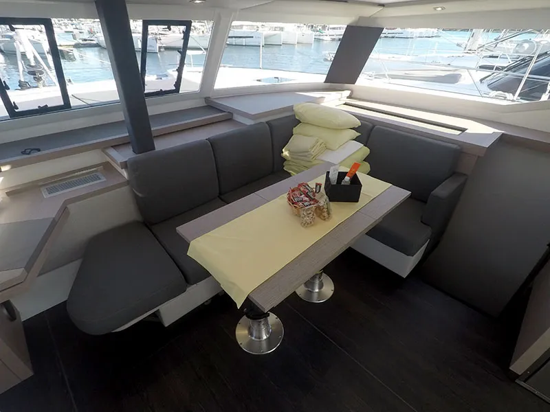 Salon of Imagine, a Fountaine Pajot Astrea 42 catamaran at Grad Šibenik, Croatia