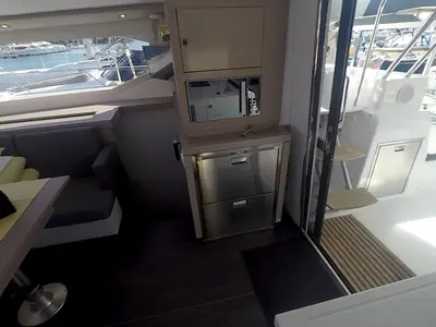 Galley of Imagine, a Fountaine Pajot Astrea 42 catamaran at Grad Šibenik, Croatia