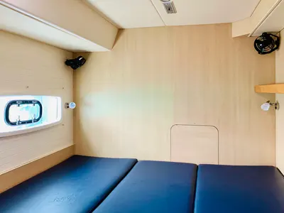 Cabin on Iris, a Catlante 600 catamaran at Roche Caiman, Seychelles