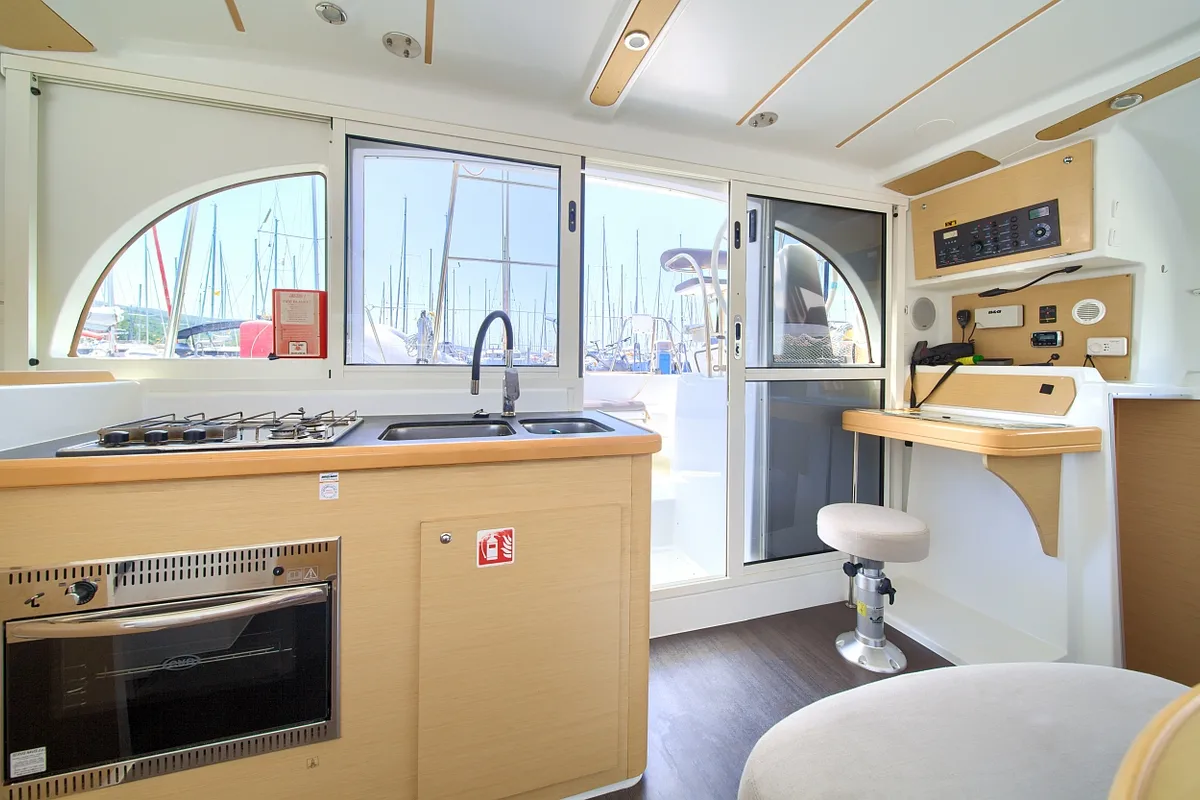 Galley of Atenea, a Lagoon 380 S2 catamaran at Punat, Croatia